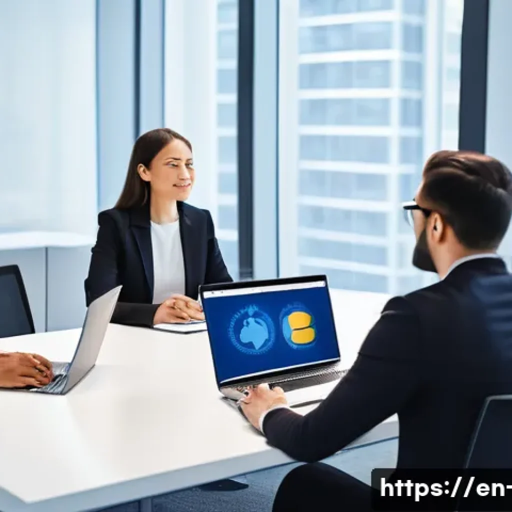 PM 자격증 국제적 인지도 분석 - A professional business setting featuring a diverse group of project managers collaborating around a...