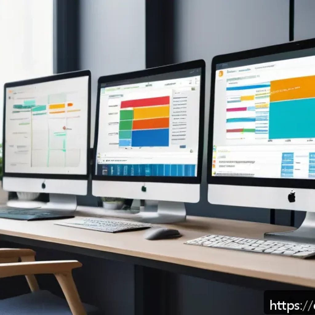 프로젝트 일정 관리 툴 비교 - A modern office environment showing a diverse remote team collaborating seamlessly on project schedu...