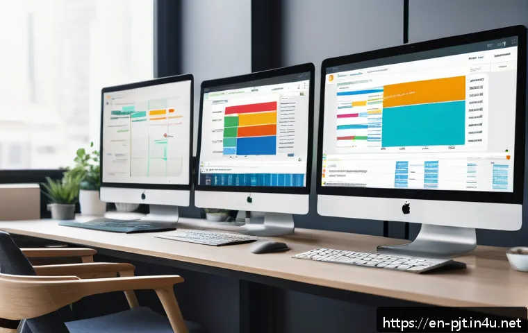 프로젝트 일정 관리 툴 비교 - A modern office environment showing a diverse remote team collaborating seamlessly on project schedu...